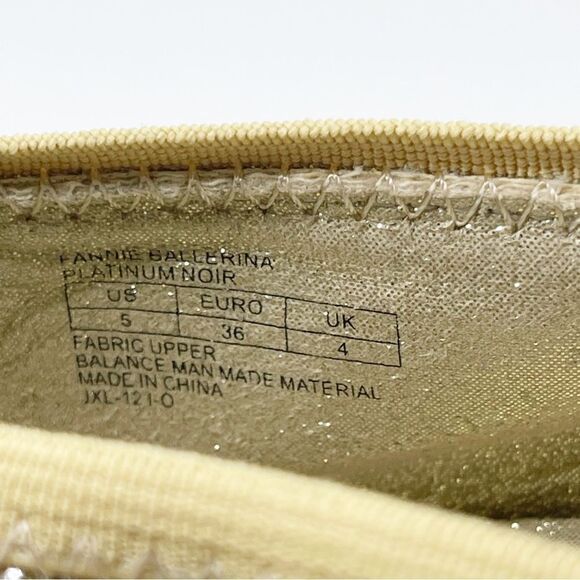 Stuart Weitzman Fannie Ballerina Platinum Noir gold sparkle flats - Women’s 5 - Picture 10 of 11